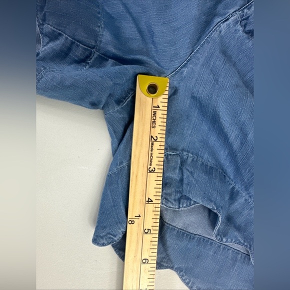 NWT Cato Scalloped Hem Blue Lyocell Shorts Women's Size 6 Elastic Waist - Picture 7 of 7